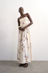 Topshop Vestido largo flores naranja
