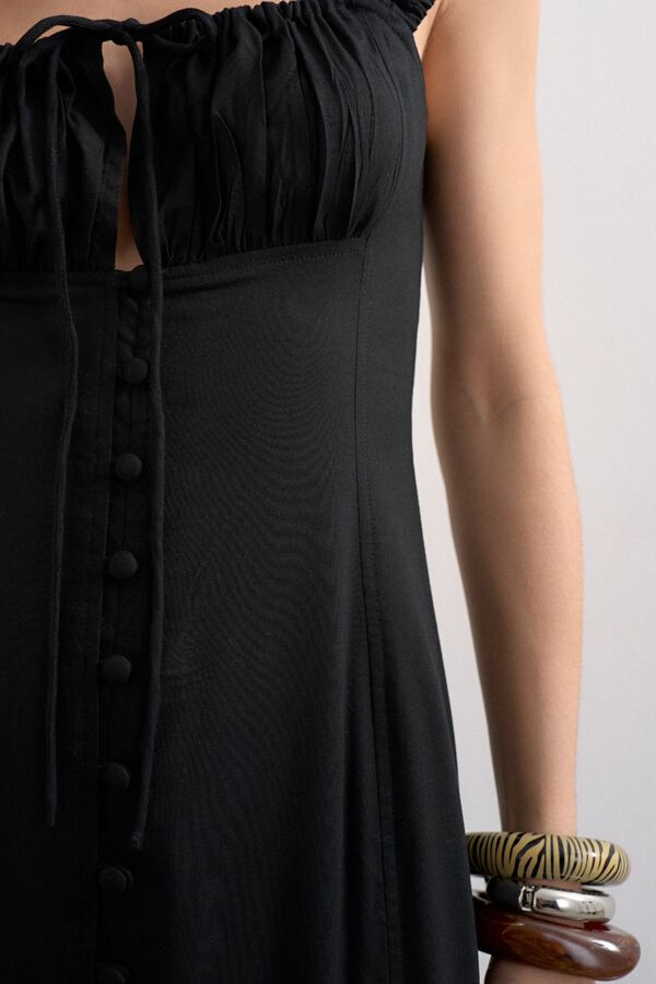 Topshop Vestido largo tirantes negro