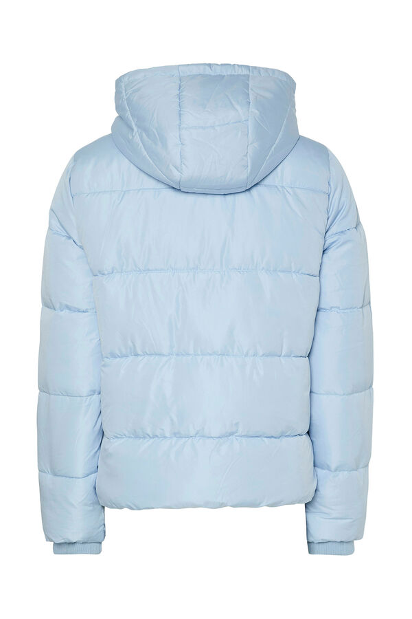 Pieces Chaqueta acolchada corta capucha azul