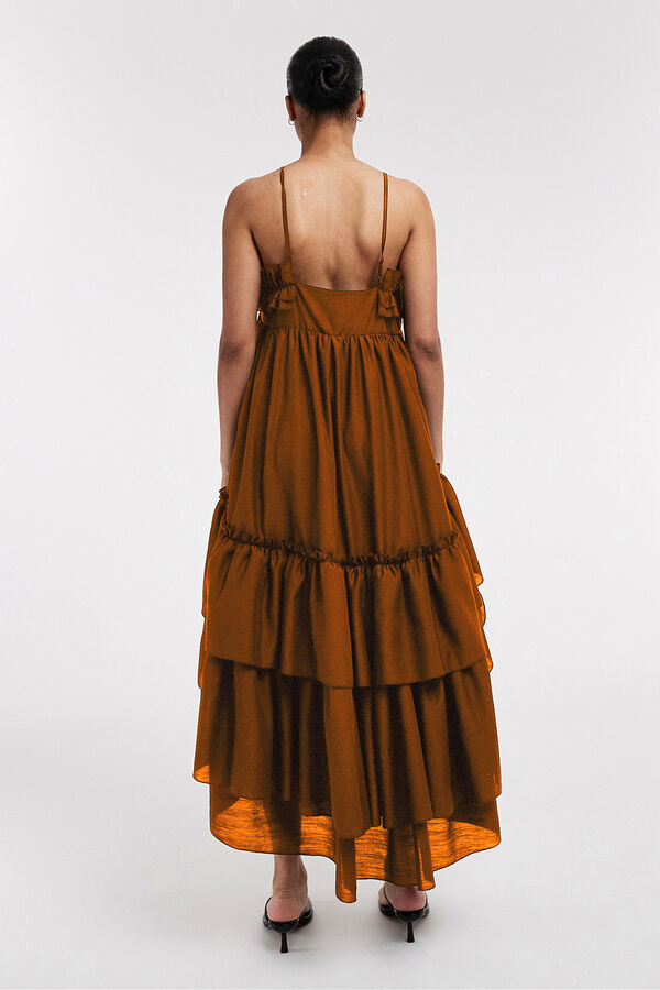 Topshop Vestido largo midi tirantes negro
