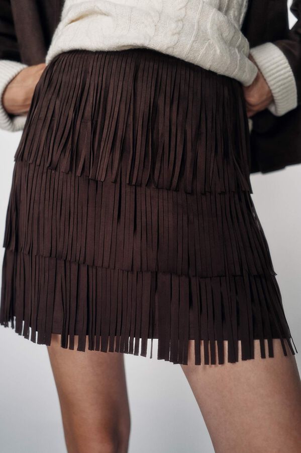 High Spirits Falda Velvet marrón