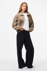 Pieces Chaqueta teddy marr&oacute;n