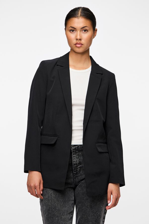 Pieces Blazer oversize sin botones negro