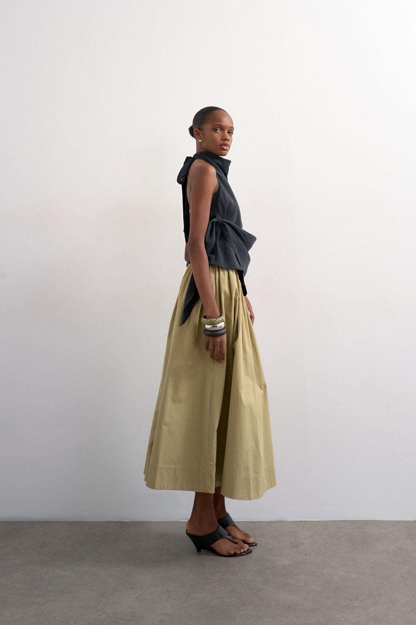 Topshop Falda larga detalle fruncido