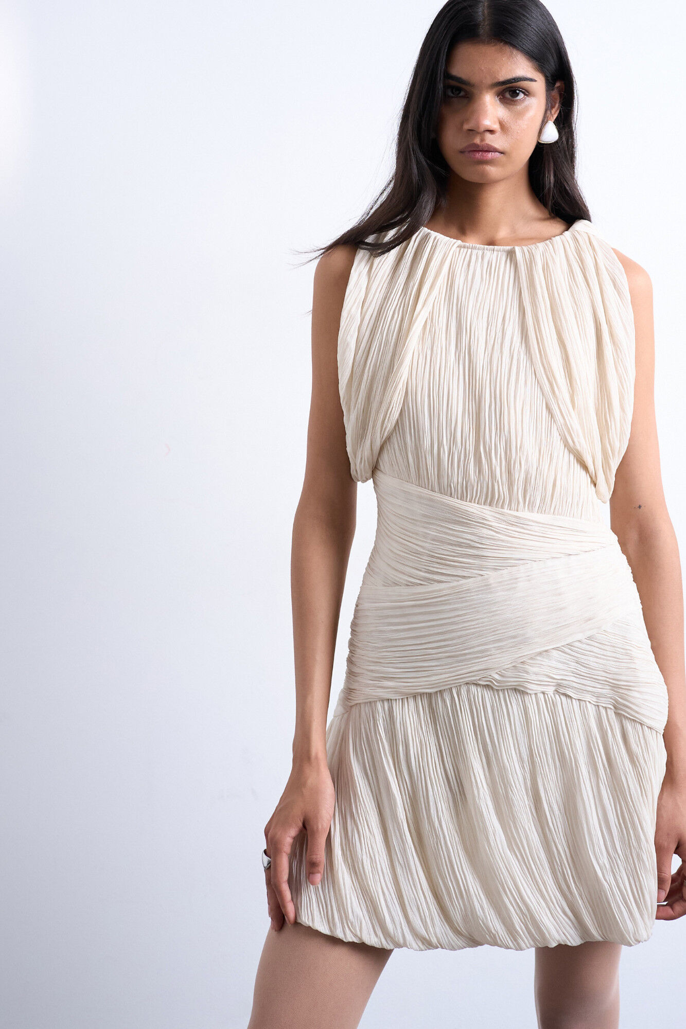 Topshop Vestido corto detalle fruncido