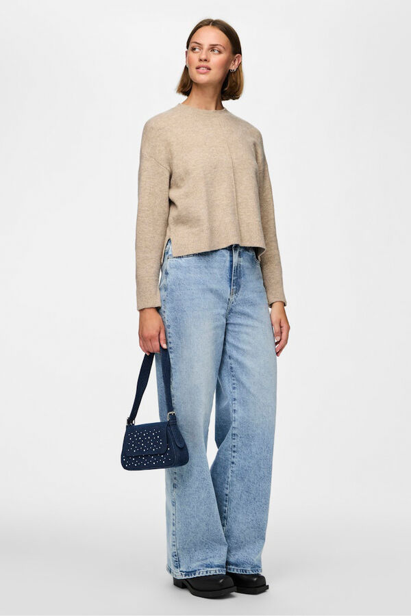 Pieces Jersey punto b&aacute;sico gris