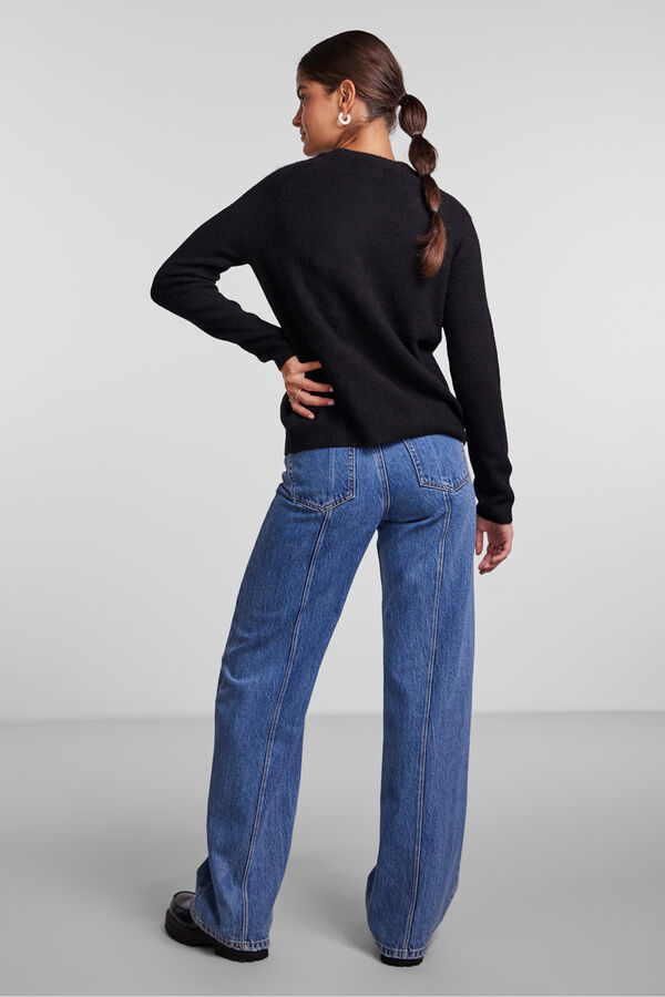 Pieces Jersey textura ligero negro