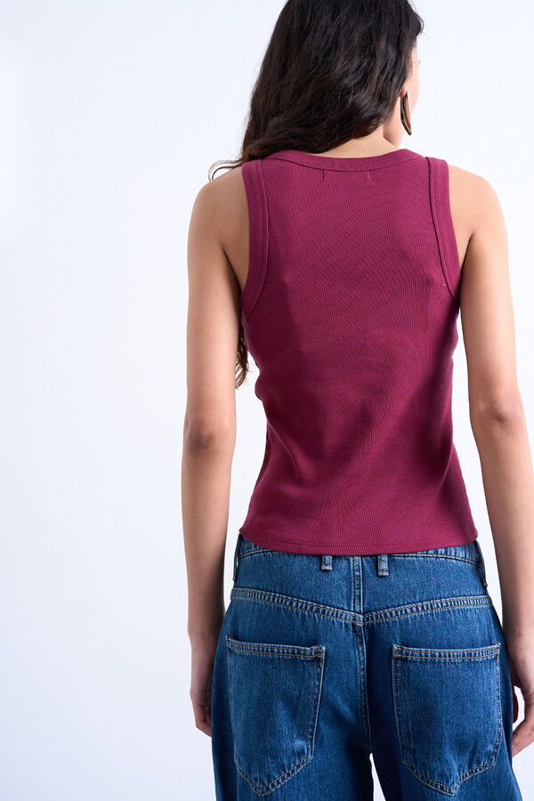 Topshop Top cuello redondo morado/lila