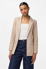 Pieces Blazer oversize sin botones beige