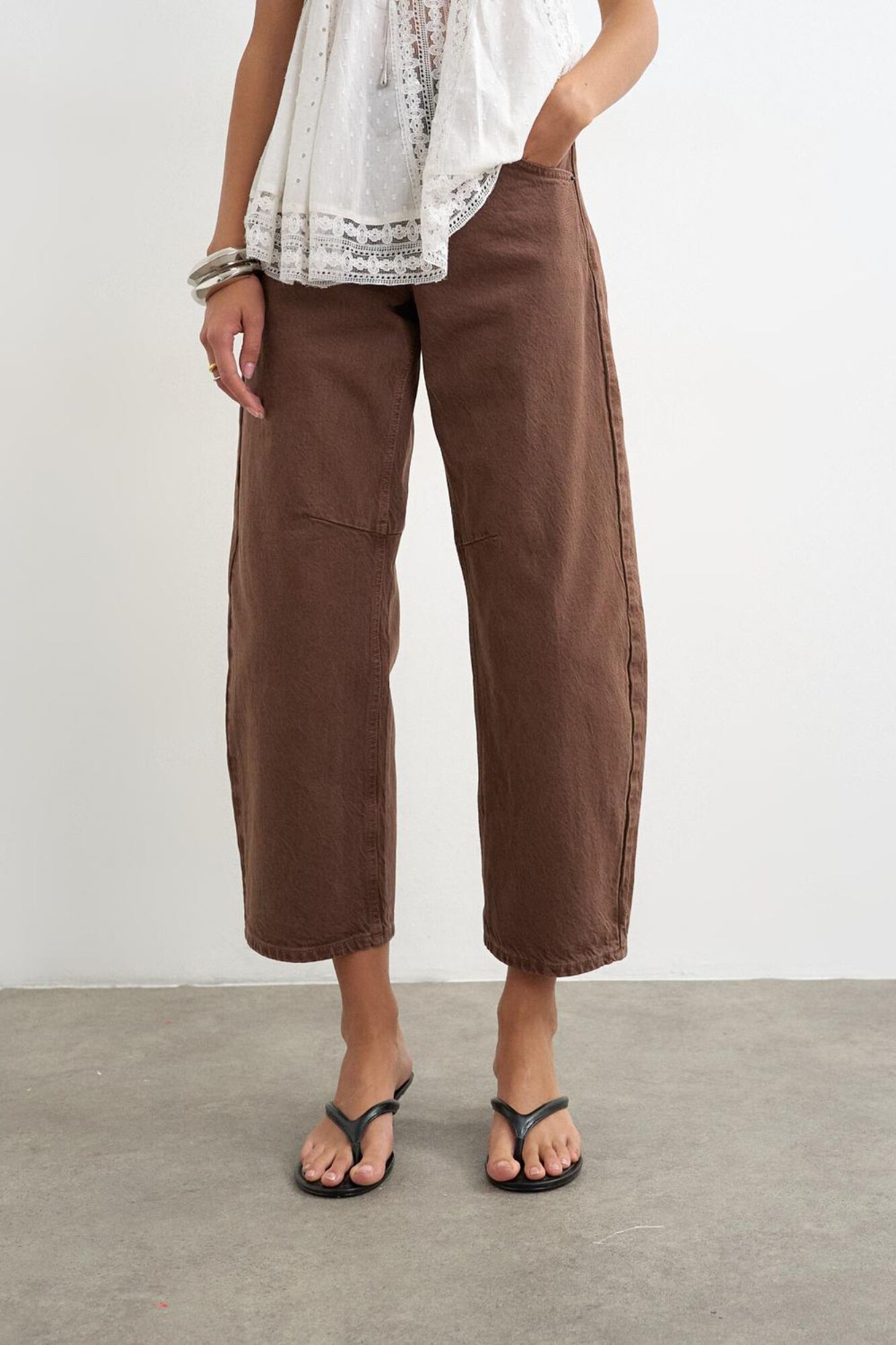 Topshop Jeans barrel tiro alto