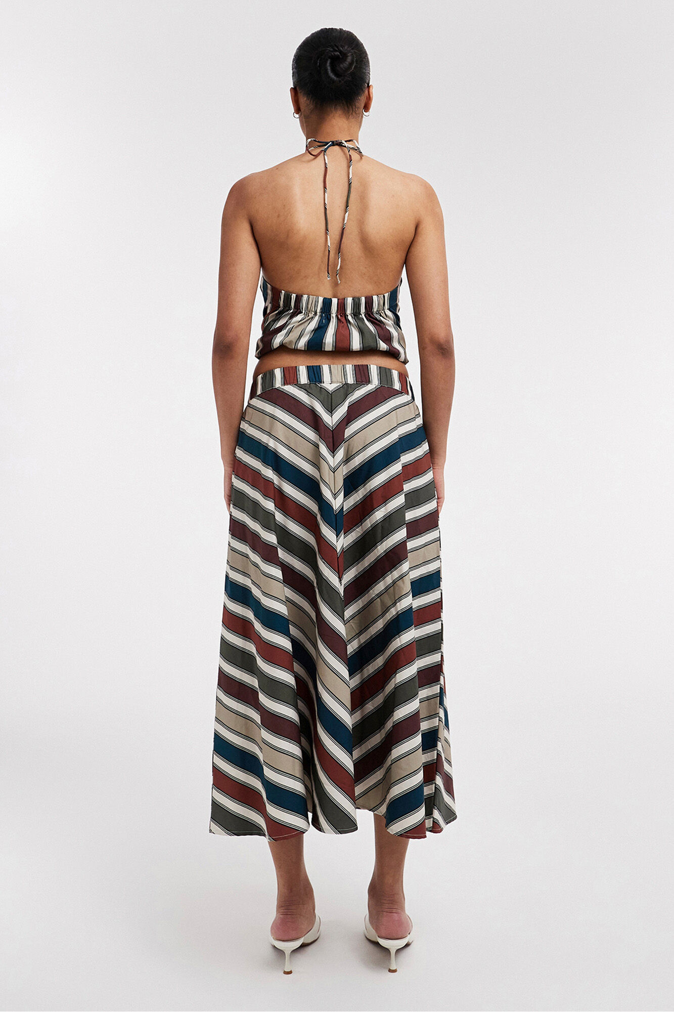 Topshop Falda midi estampada