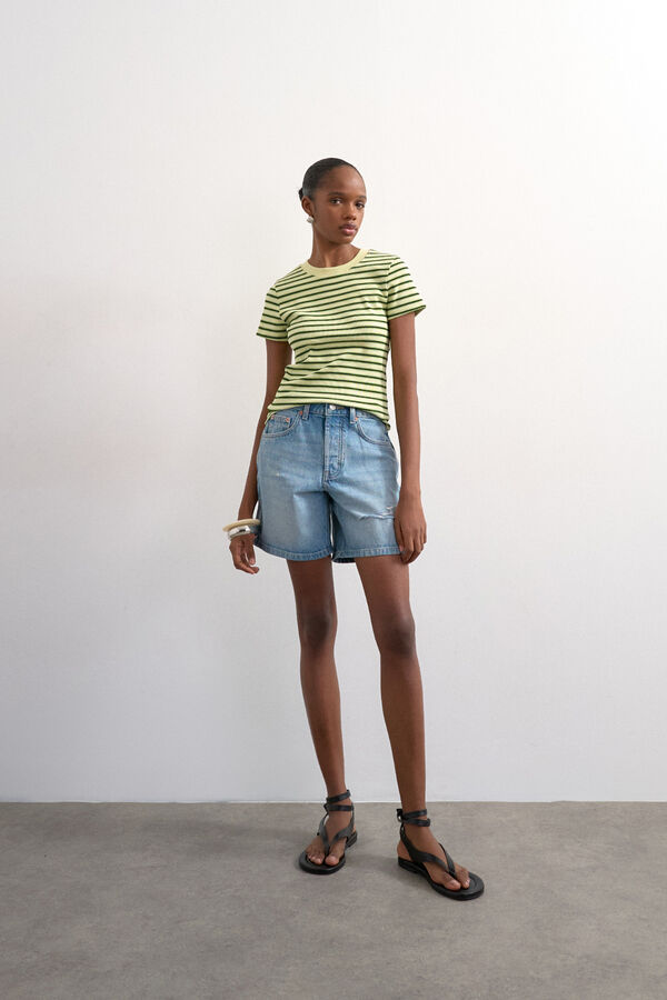 Topshop Camiseta estampada cuello redondo verde