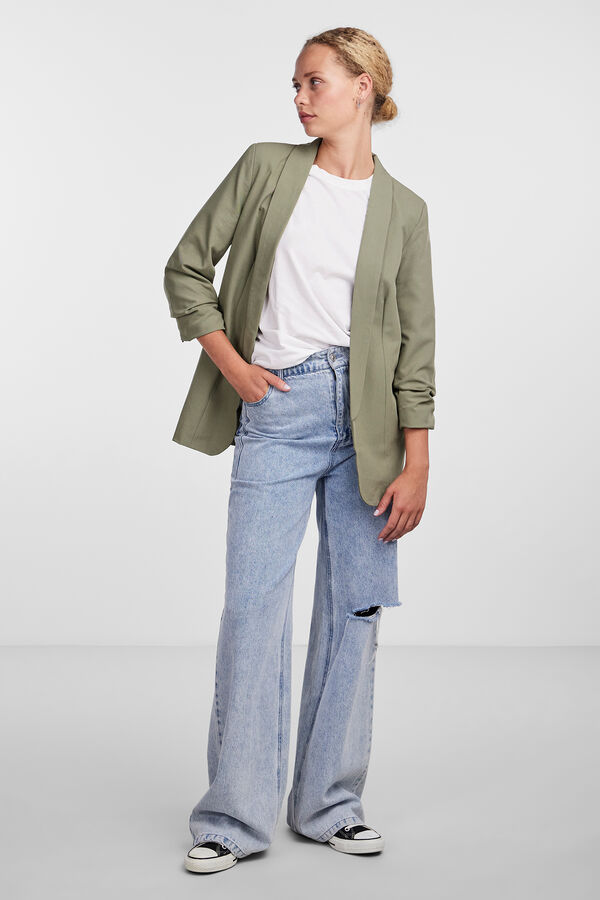 Pieces Blazer con mangas 3/4 verde