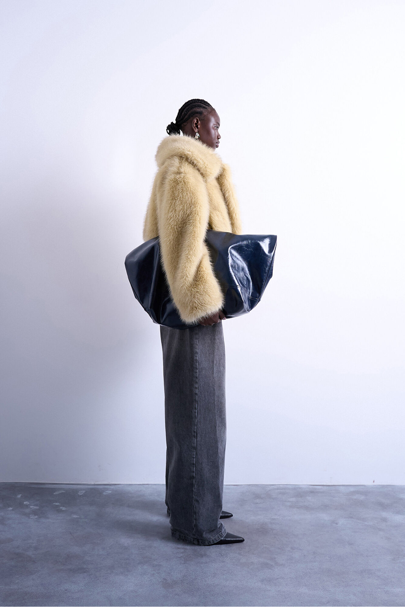 Topshop Chaqueta corta efecto pelo