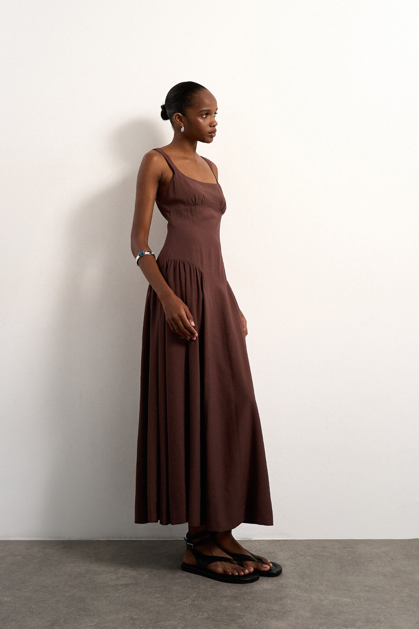Topshop Vestido midi de tirantes