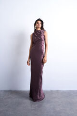 Topshop Vestido largo de corte maxi en viscosa LENZING&trade; ECOVERO&trade; morado/lila