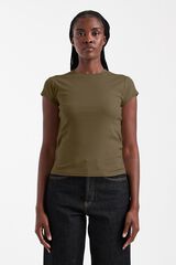 Topshop Camiseta manga corta algod&oacute;n marr&oacute;n