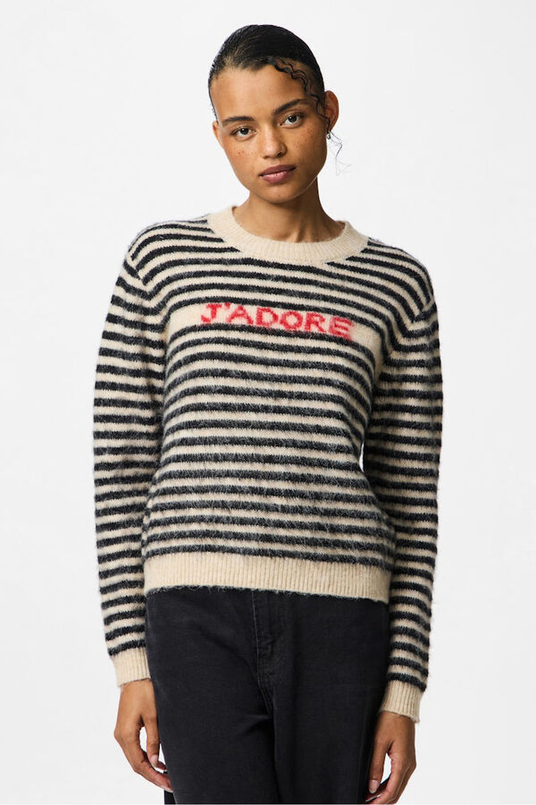 Pieces Jersey rayas contraste print jadore gris