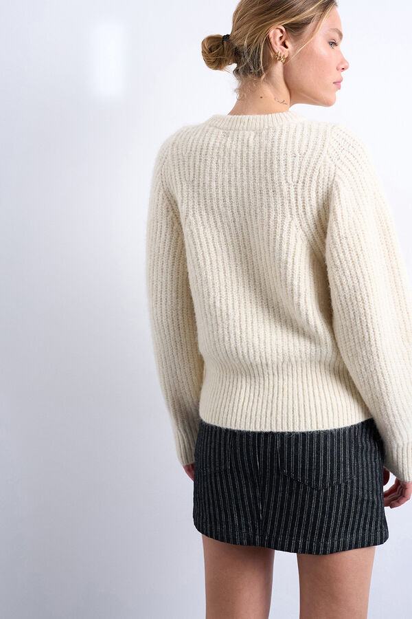 Topshop Jersey de punto de manga larga beige