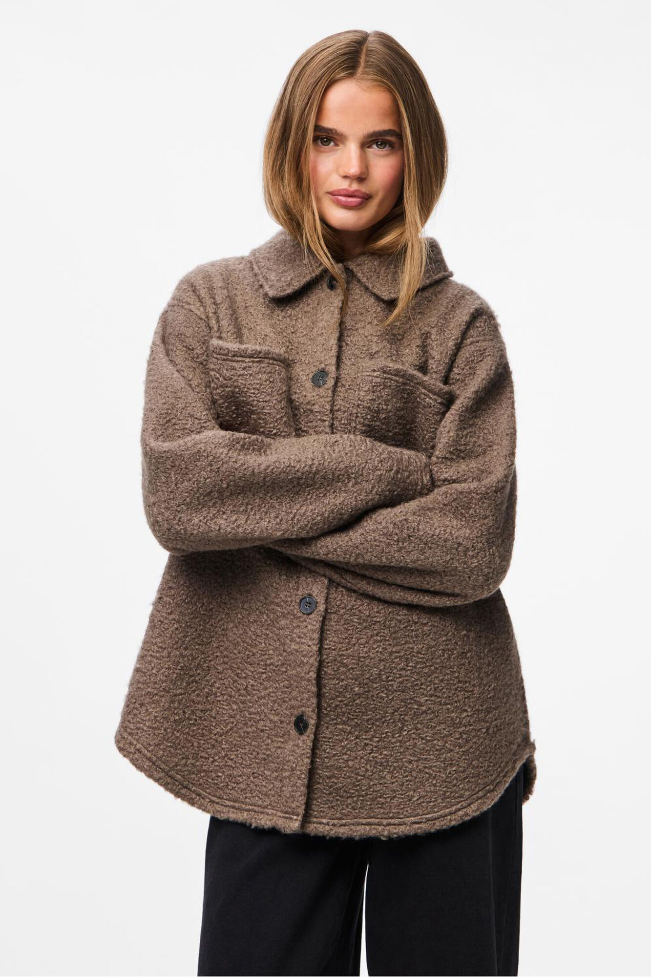 Pieces Sobrecamisa teddy bolsillos