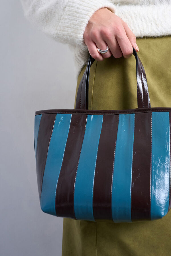 Topshop Bolso de hombro rayas azul