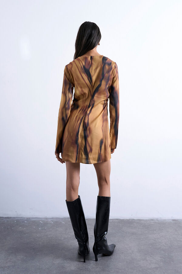 Topshop Vestido mini de viscosa marr&oacute;n