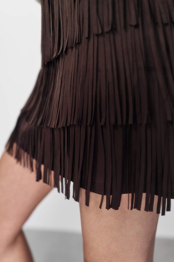 High Spirits Falda Velvet marrón