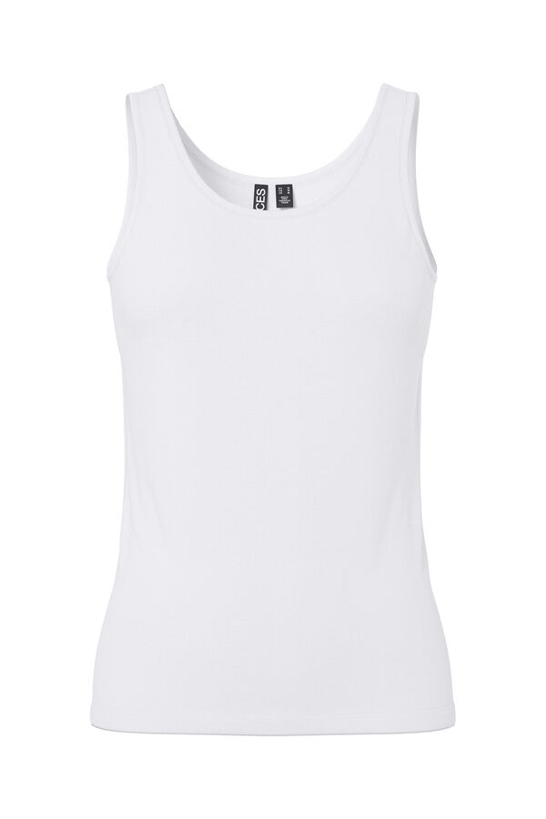 Pieces Tank top b&aacute;sico blanco
