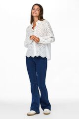 Pieces Camisa troquelada blanco