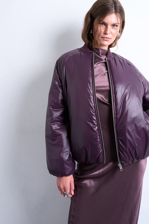 Topshop Chaqueta corta de nylon morado/lila