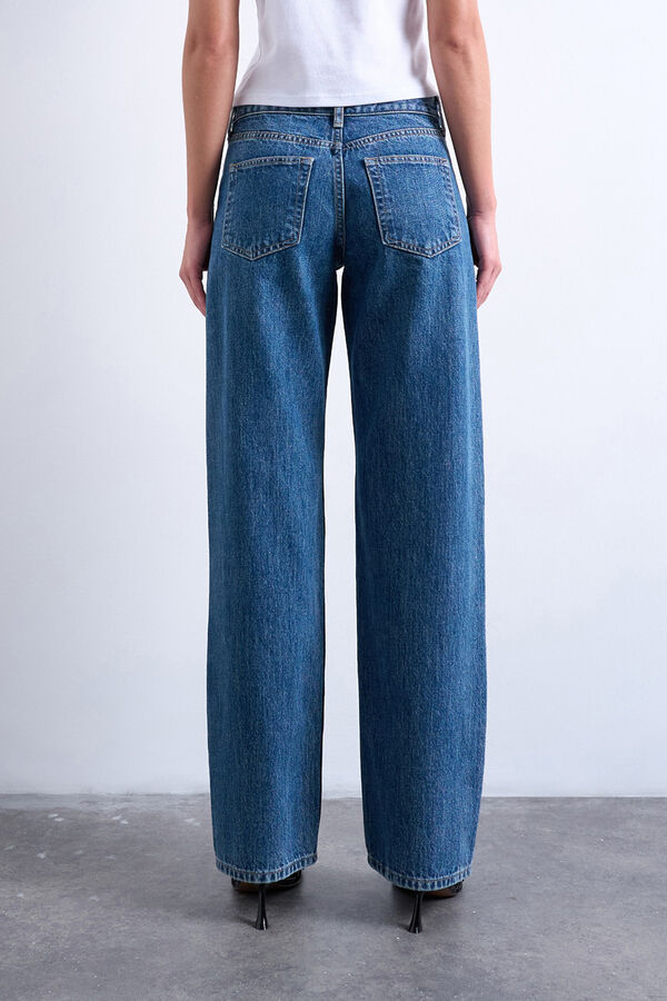 Topshop Jeans wide fit de tiro bajo azul