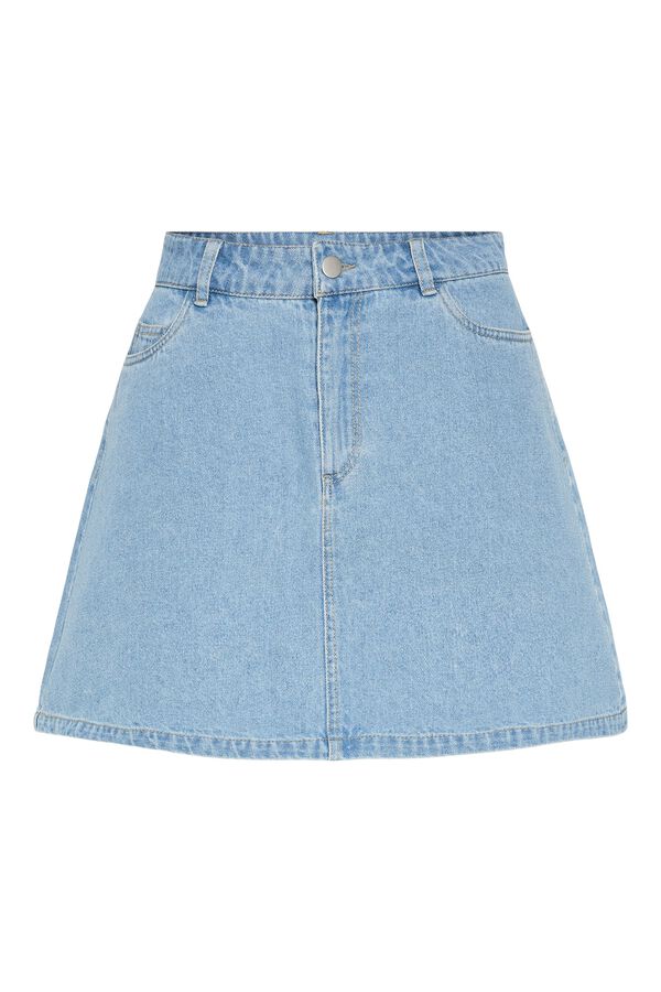 Pieces Falda corta vaquera azul