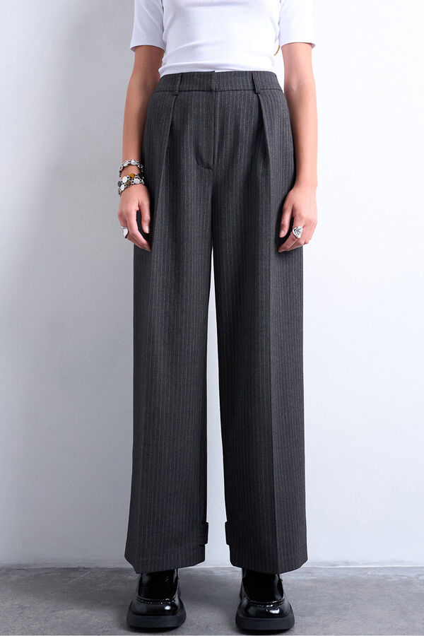 Topshop Pantalones de pierna ancha gris