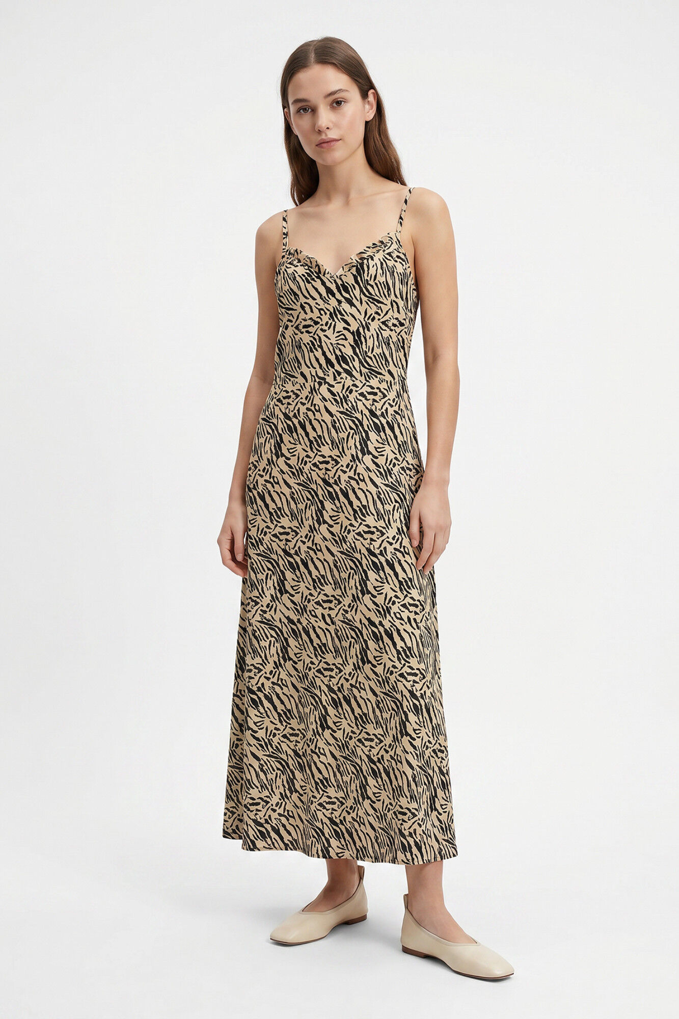 Pieces Vestido largo de tirantes estampado