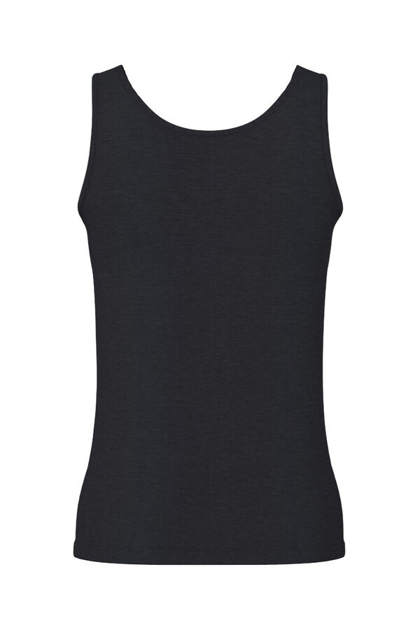 Pieces Tank top b&aacute;sico negro