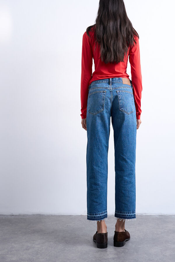 Topshop Jeans straight fit cropped. azul