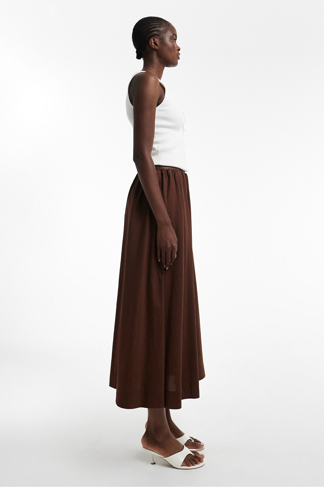 Topshop Falda midi algod&oacute;n