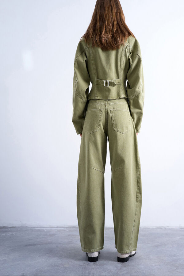 Topshop Vaqueros barrel fit verde