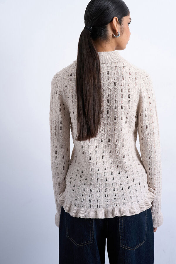 Topshop Cardigan de punto manga larga gris