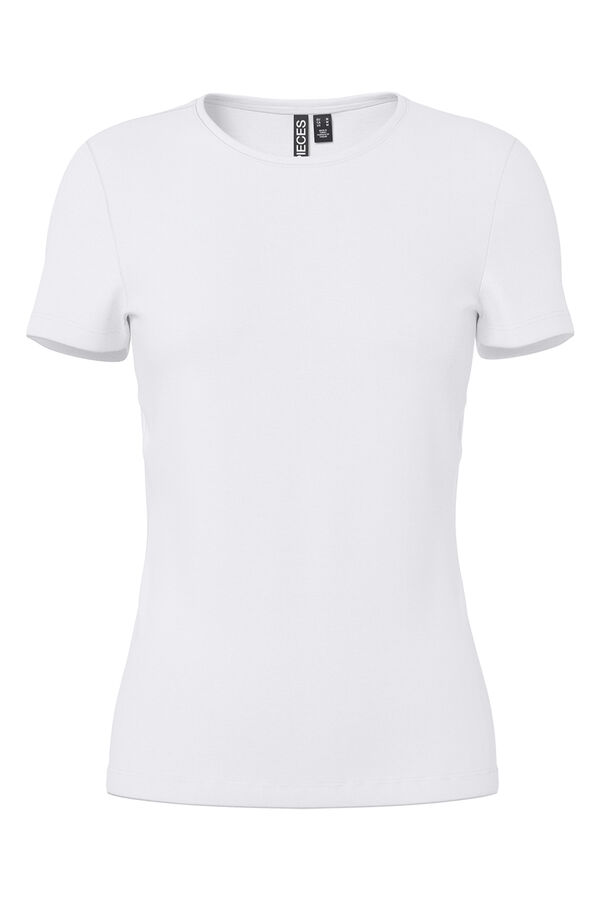 Pieces Camiseta b&aacute;sica blanco