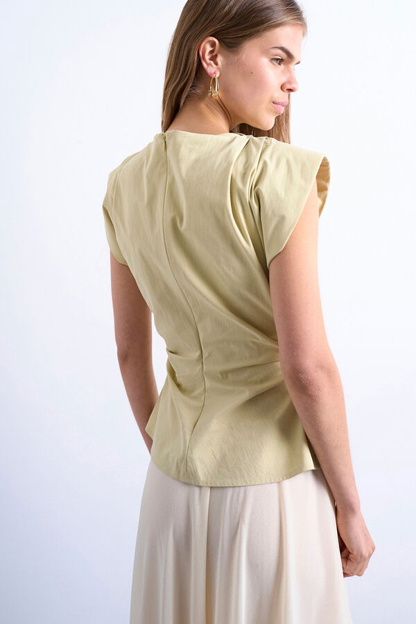 Topshop Top sin mangas estructurado marr&oacute;n