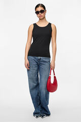Pieces Tank top b&aacute;sico negro