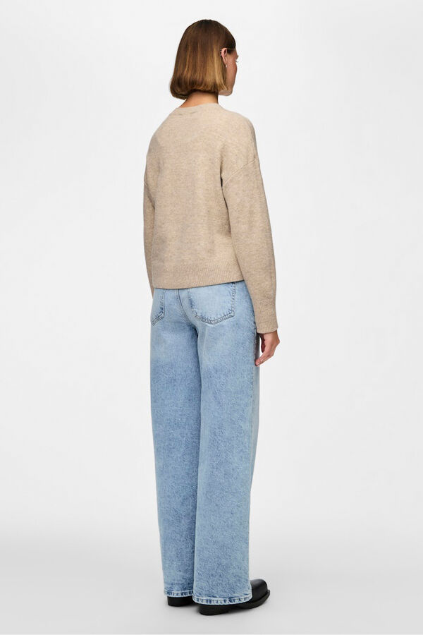 Pieces Jersey punto b&aacute;sico gris