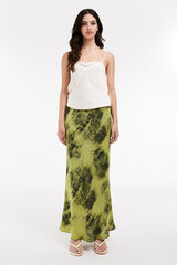 Topshop Falda larga estampada. verde