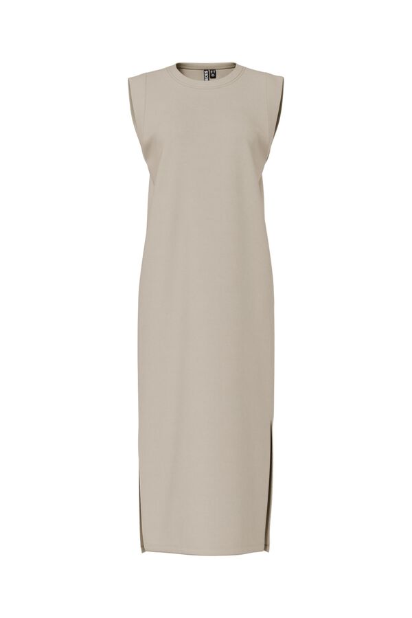 Pieces Vestido largo de algod&oacute;n beige