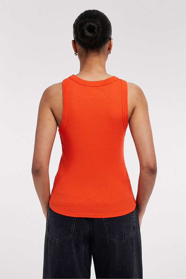 Topshop Top cuello redondo naranja