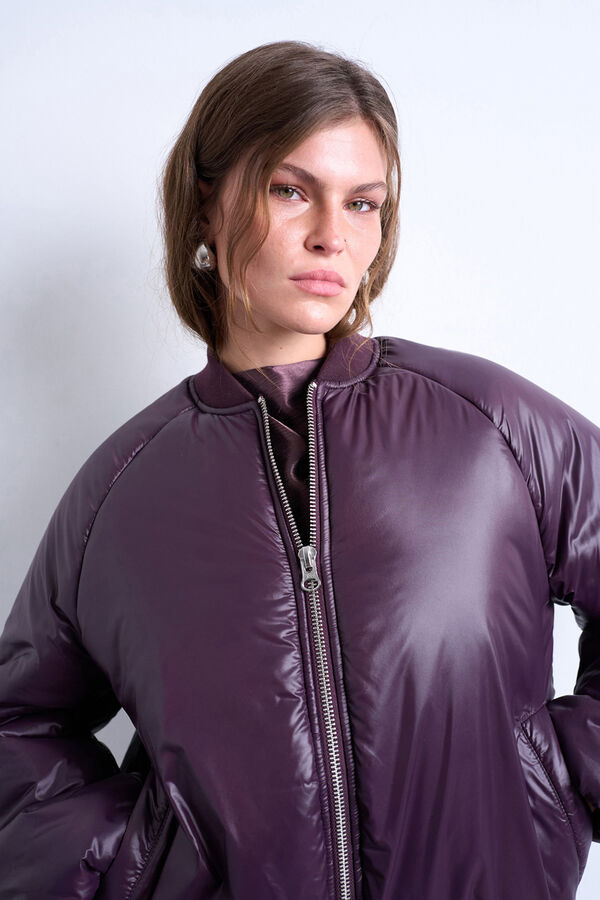 Topshop Chaqueta corta de nylon morado/lila