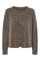 Pieces C&aacute;rdigan punto b&aacute;sico jaspeado marr&oacute;n