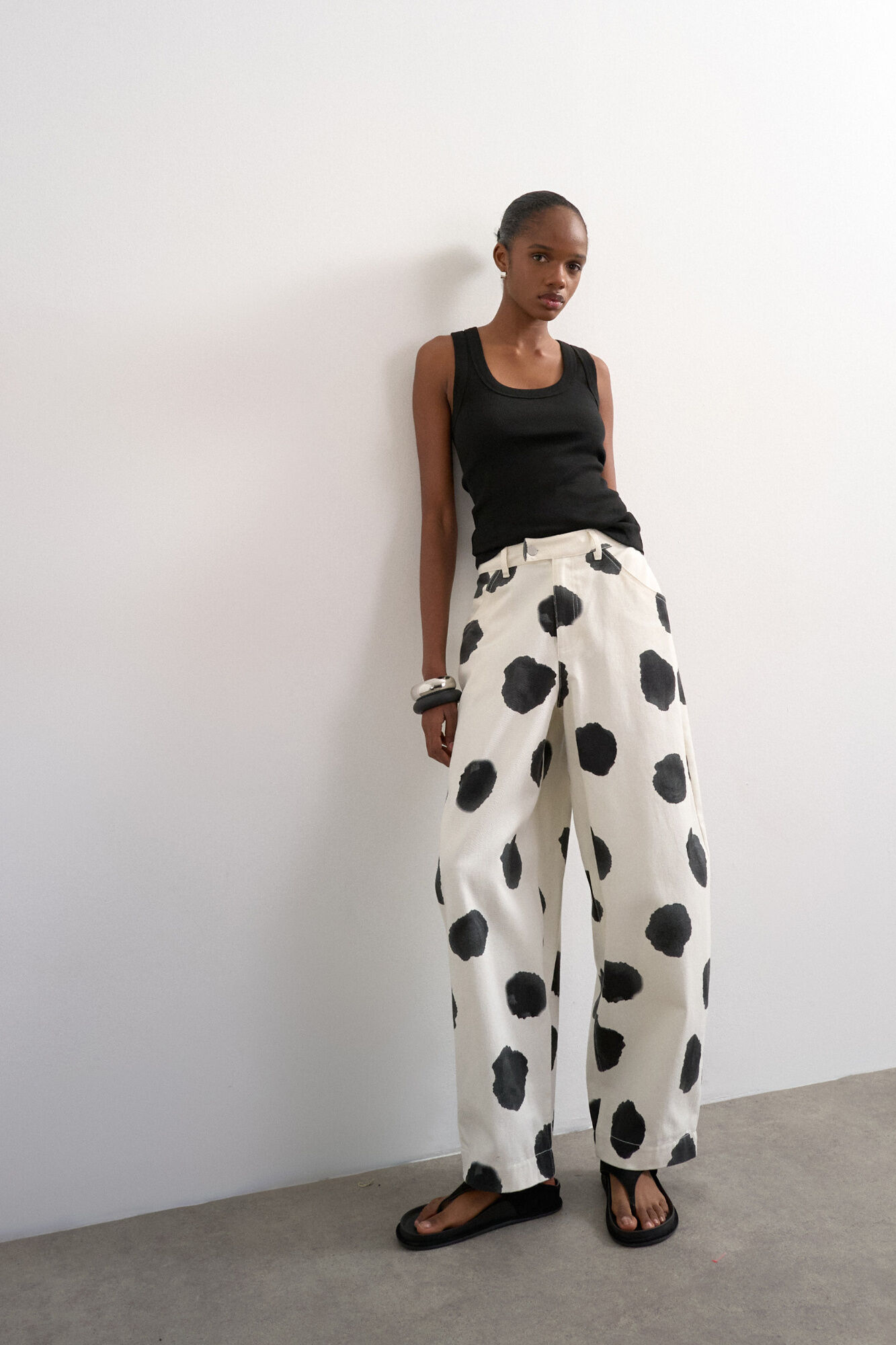 Topshop Pantal&oacute;n estampado barrel fit