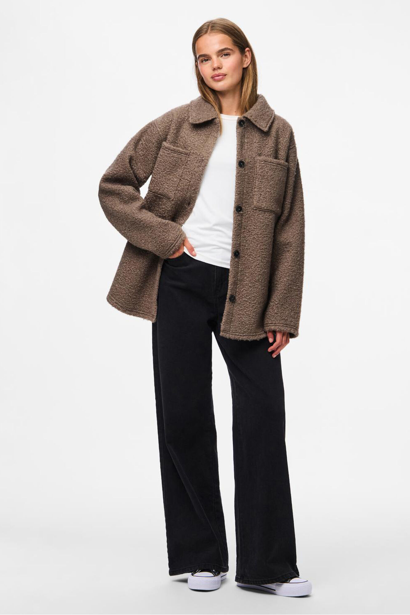 Pieces Sobrecamisa teddy bolsillos